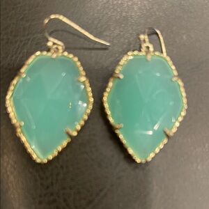 Elegant Gold and Green Earrings